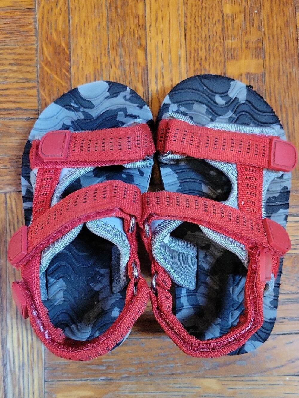 Cat & Jack Kids Red Adjustable Strap Sandals Size 6 Outdoor Summer - Picture 3 of 7